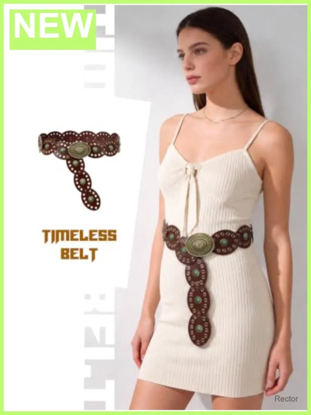 Western Concho PU Leather Waist Belt for Women Vintage Boho Wide Disc Cowgirl